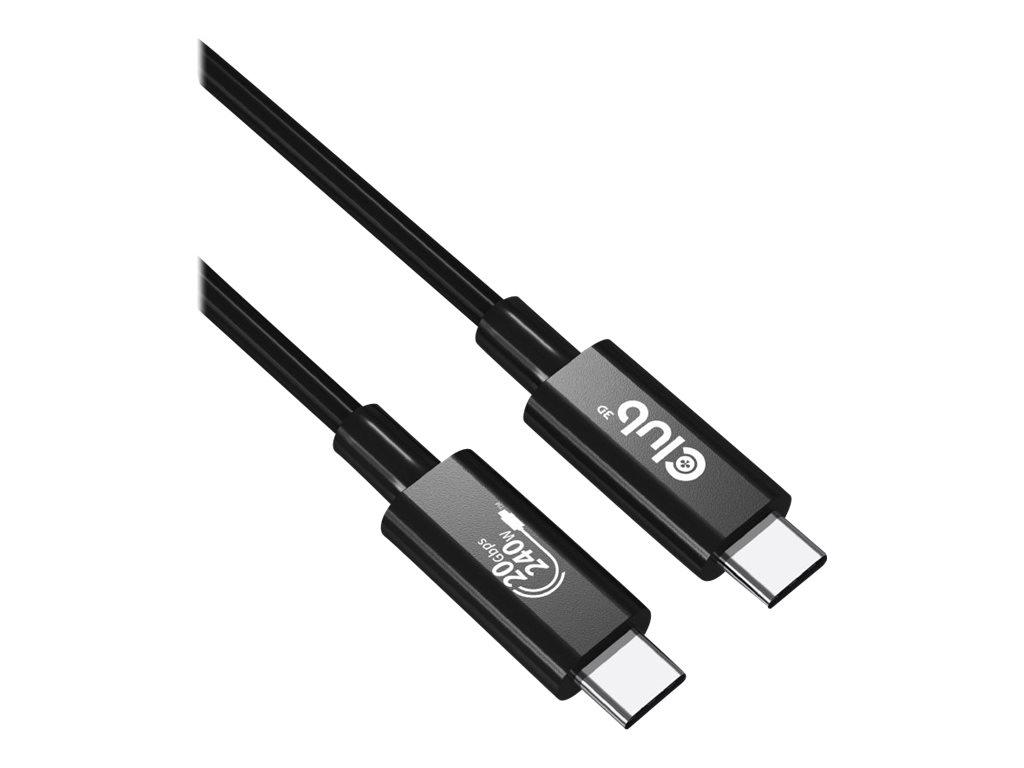 Club 3D - USB-kabel - USB-C (han) til USB-C (han) - USB4 Gen2x2 - 48 V - 5 A - 2 m - tovejs, 4K60 Hz support, op til 240 W strømforsyningssupport, forlænget strømrækkevidde (EPR)