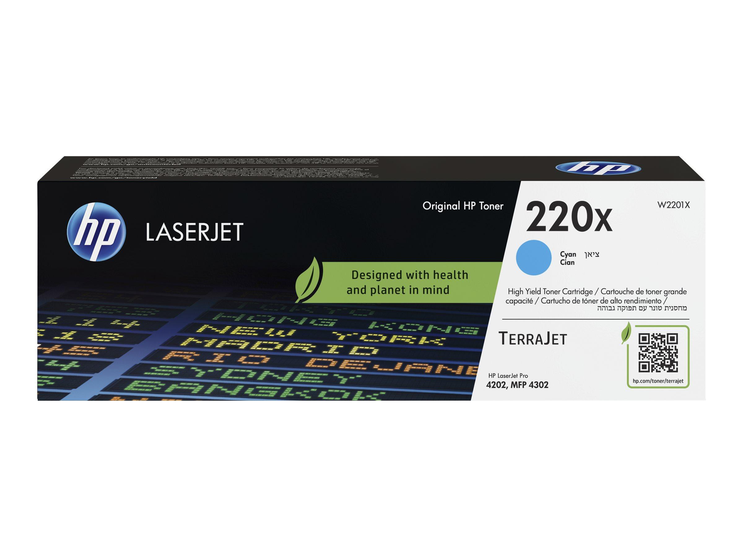 Toner til laserprinter HP 220X cyan - høj kapacitet (5.500 sider)