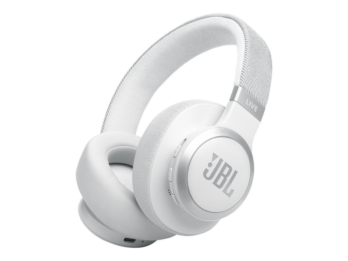 Høretelefoner over-ear JBL Live 770NC - trådløs/med kabel - hvid billede