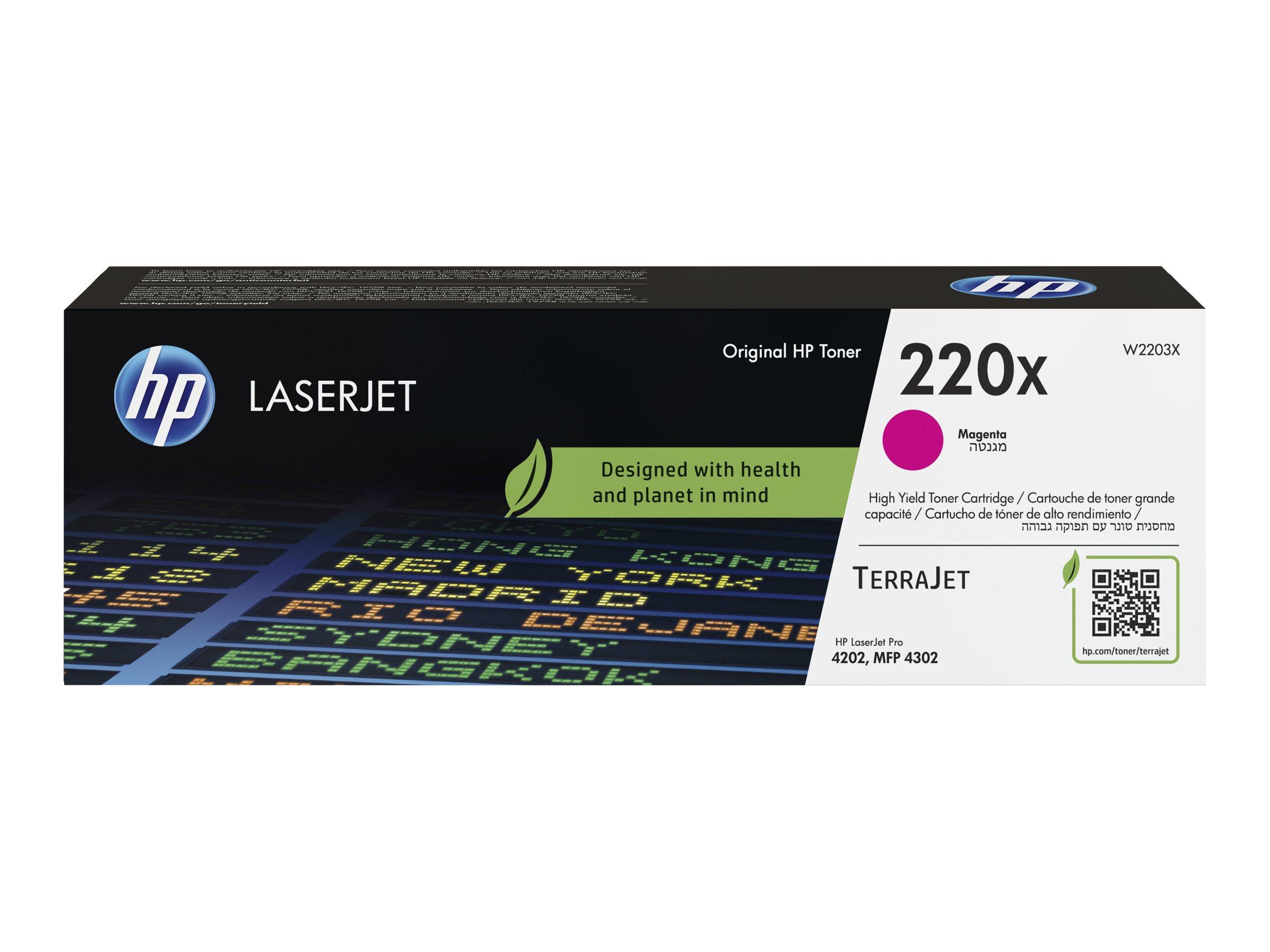 HP 220X - Magenta - original - LaserJet - tonerpatron (W2203X) - for Color LaserJet Pro MFP 4301, MFP 4303