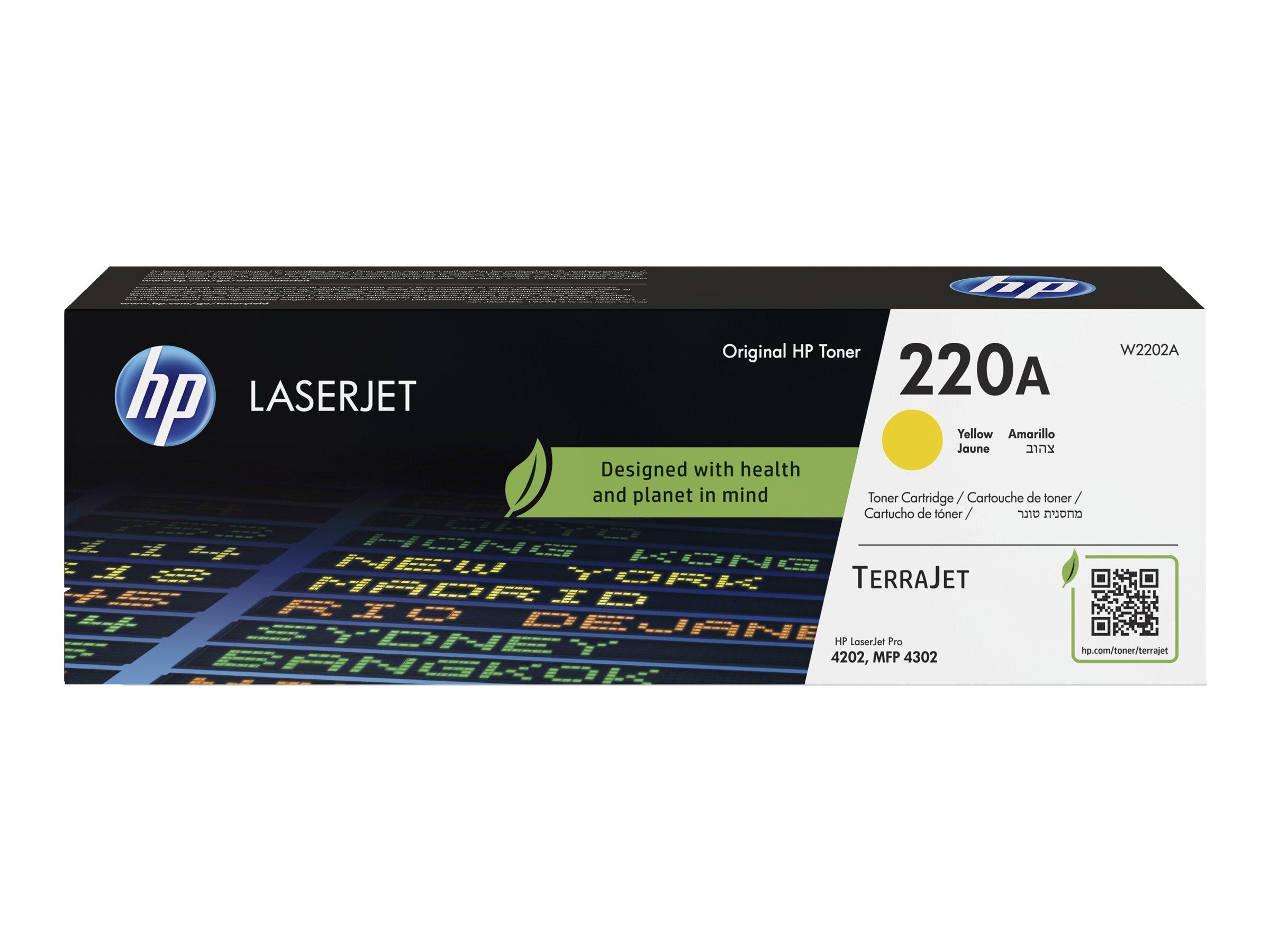HP 220A - Gul - original - LaserJet - tonerpatron (W2202A) - for Color LaserJet Pro MFP 4301, MFP 4303