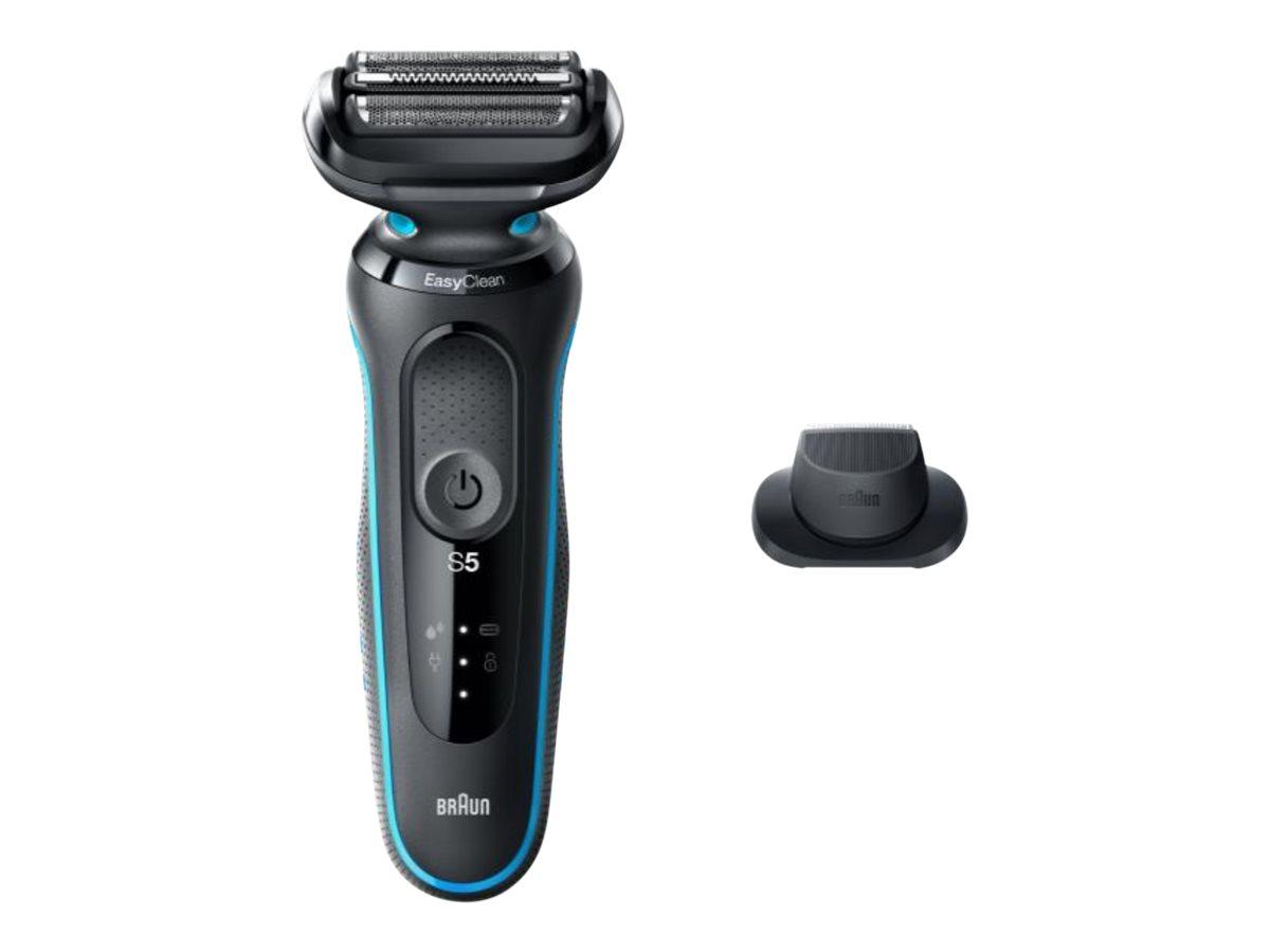 Braun Series 5 51-M1200S barbermaskine - sort/blå, trådløs til våd og tør barbering