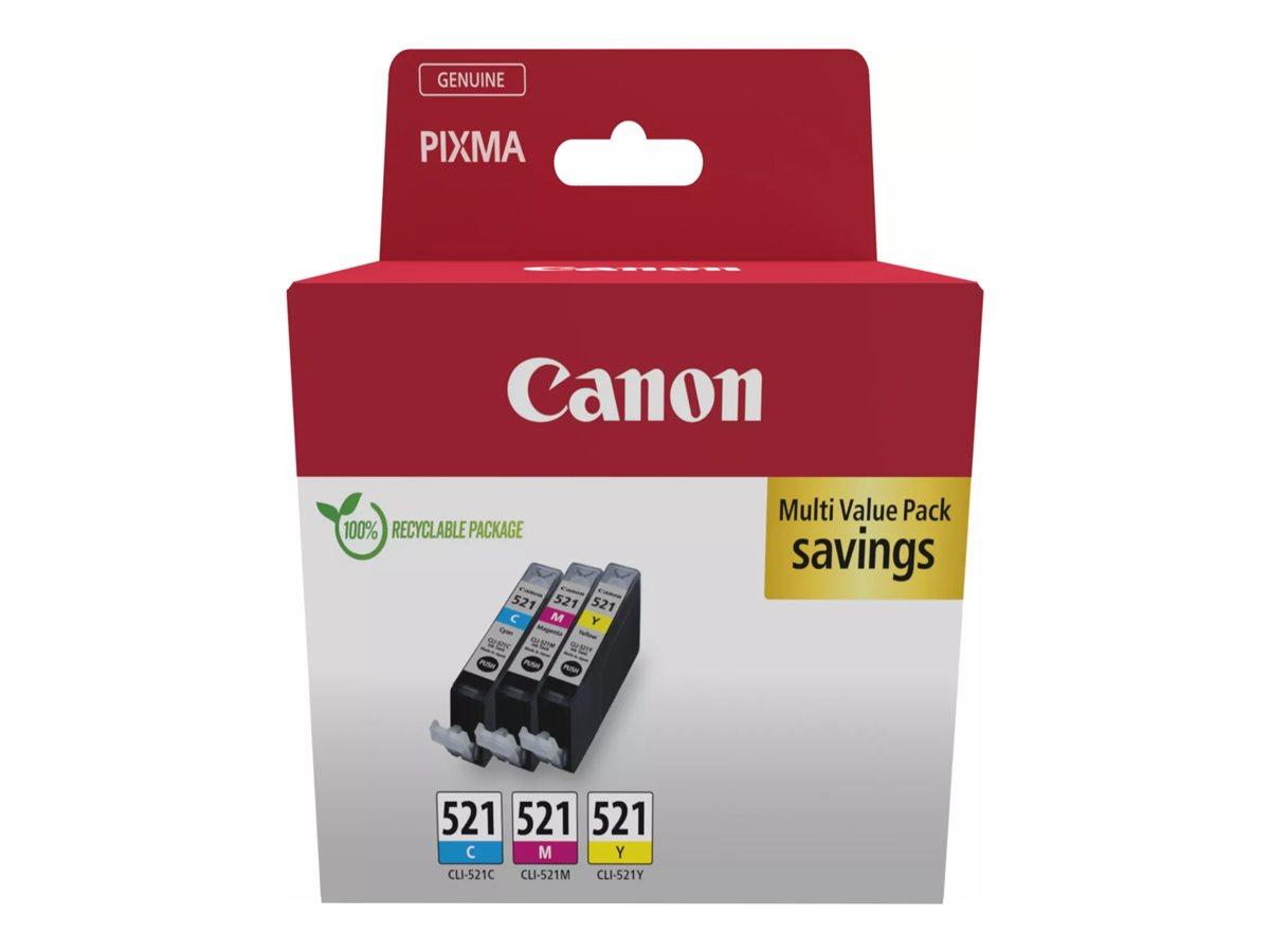Canon CLI-521 C/M/Y multipack original blækbeholder - cyan, magenta og gul, 3 x 9 ml