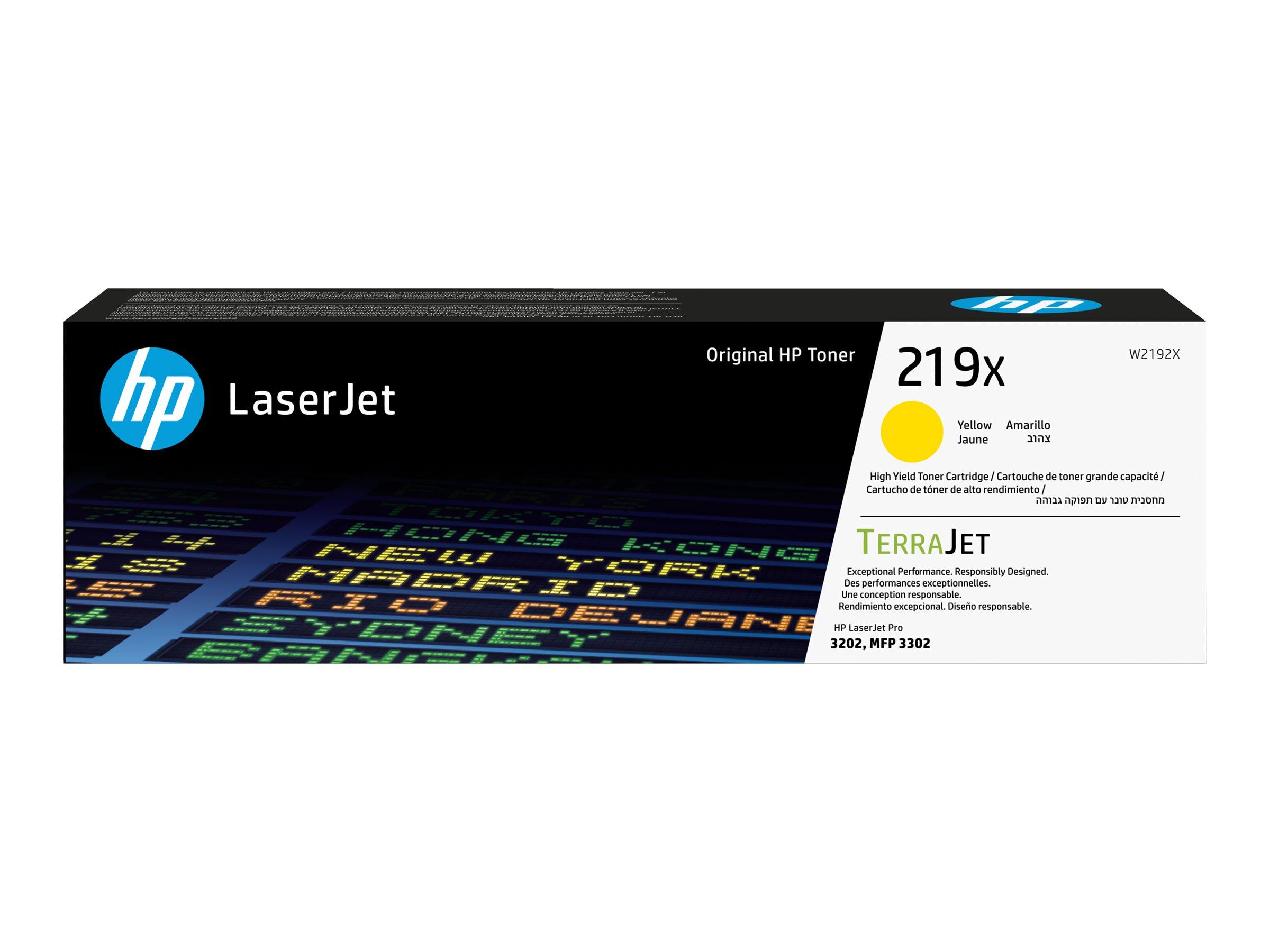 HP 219X W2192X gul original LaserJet tonerpatron - højtydende, op til 2500 sider
