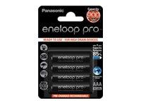 Genopladelige AAA batterier Panasonic eneloop pro 900 mAh - 4 stk.