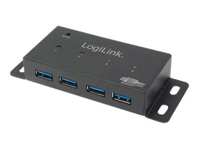 USB 3.0 hub 4 porte - LogiLink - desktop, vægmontering