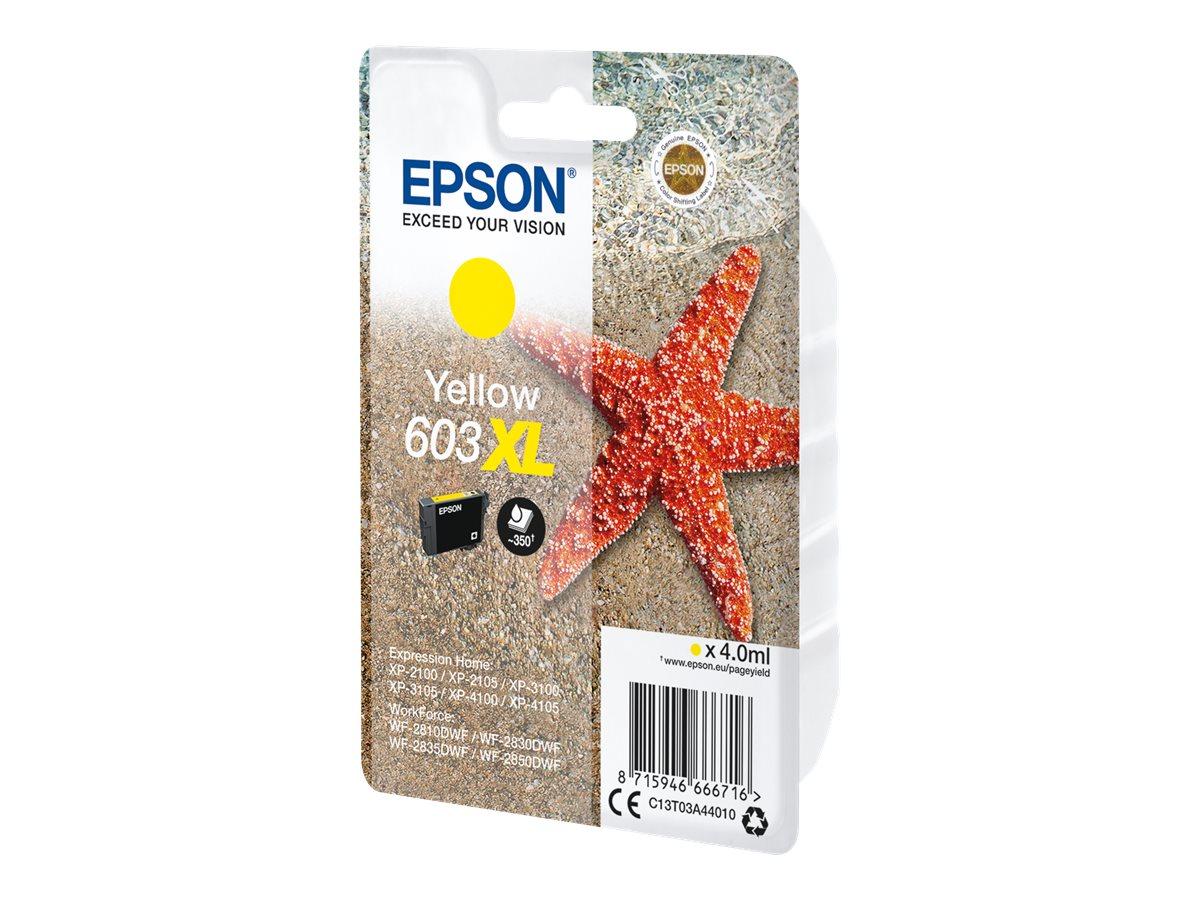 Blækpatron Epson 603XL gul - XL, 4 ml - op til 350 sider