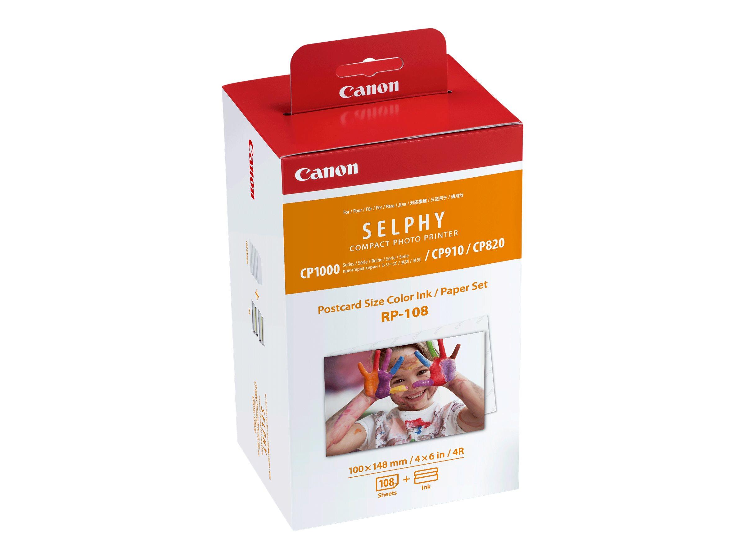 Fotopapir og farvekassette Canon RP-108 til SELPHY (108 ark)