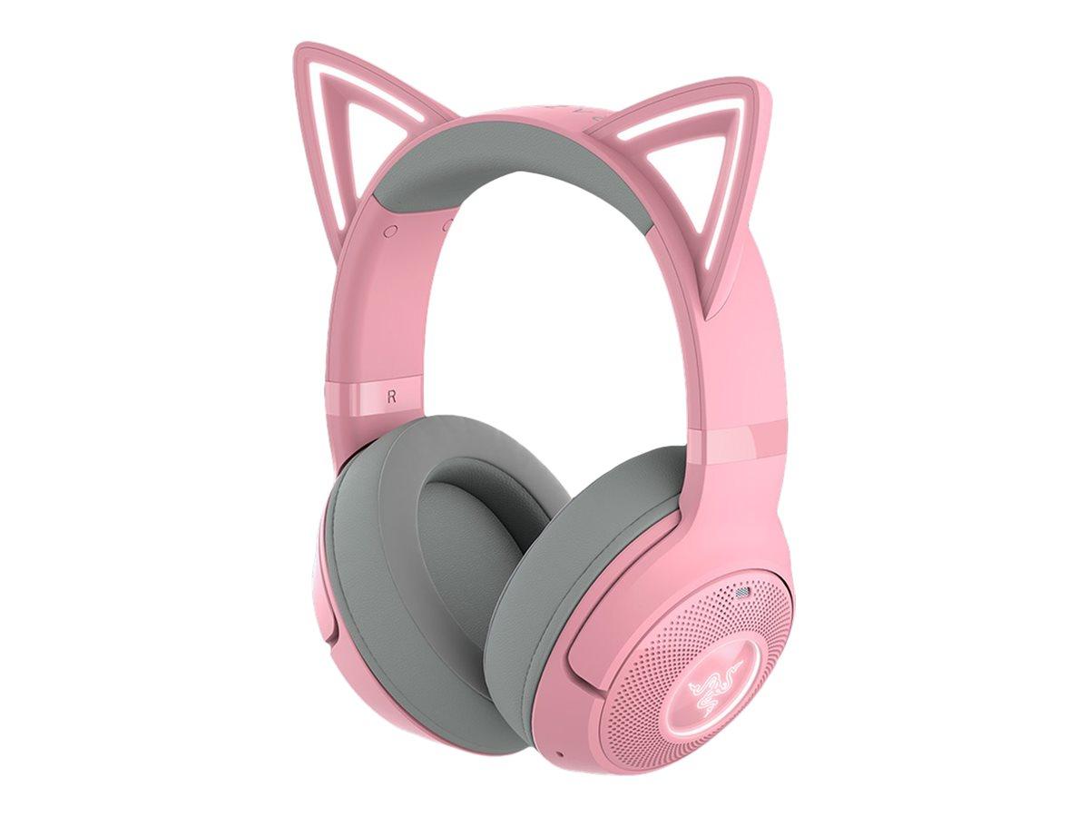 Høretelefoner trådløse - Razer Kraken Kitty V2 BT (grå/lyserød)