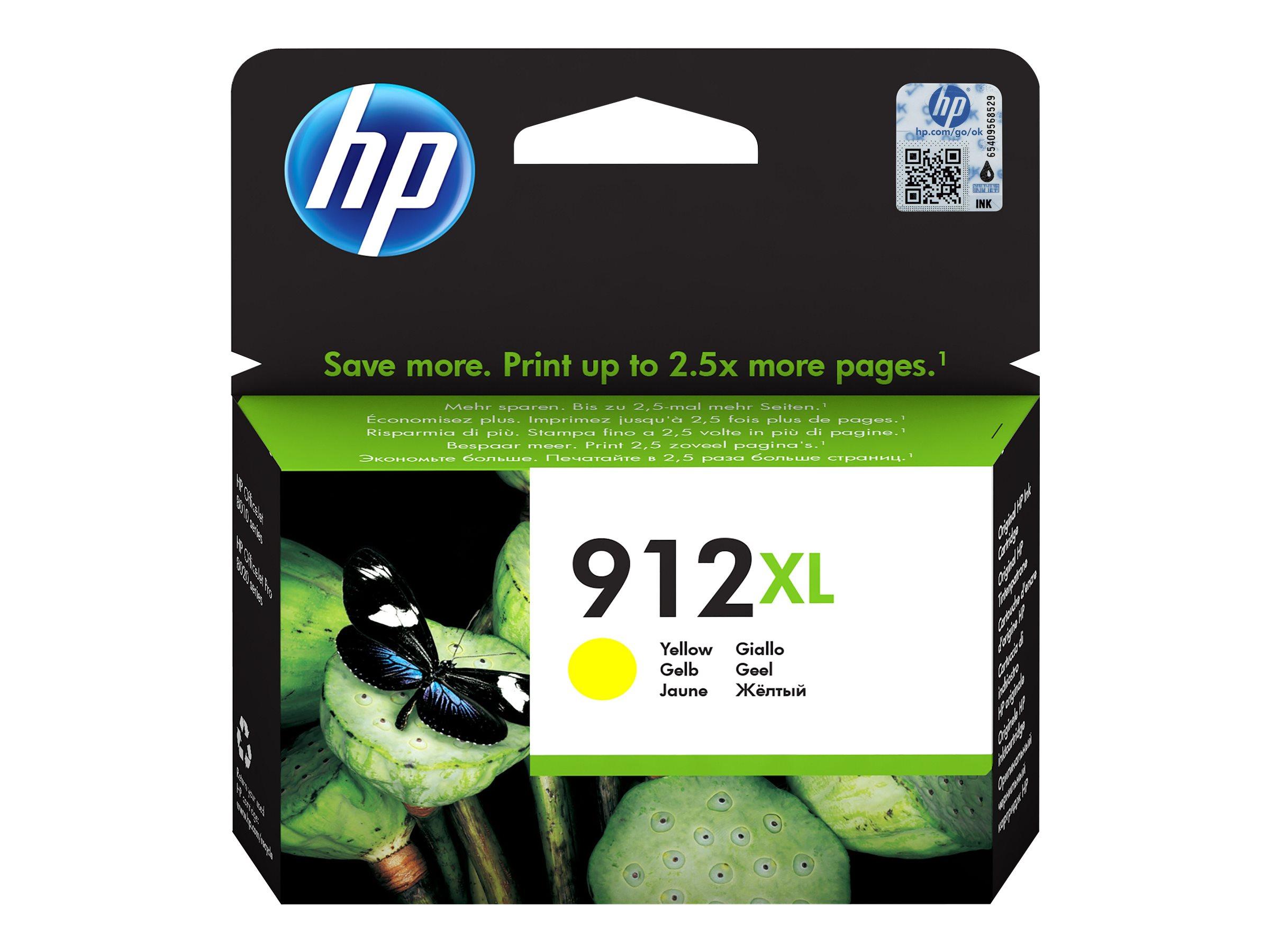 HP 912XL gul original blækpatron 3YL83AE til OfficeJet og OfficeJet Pro printere