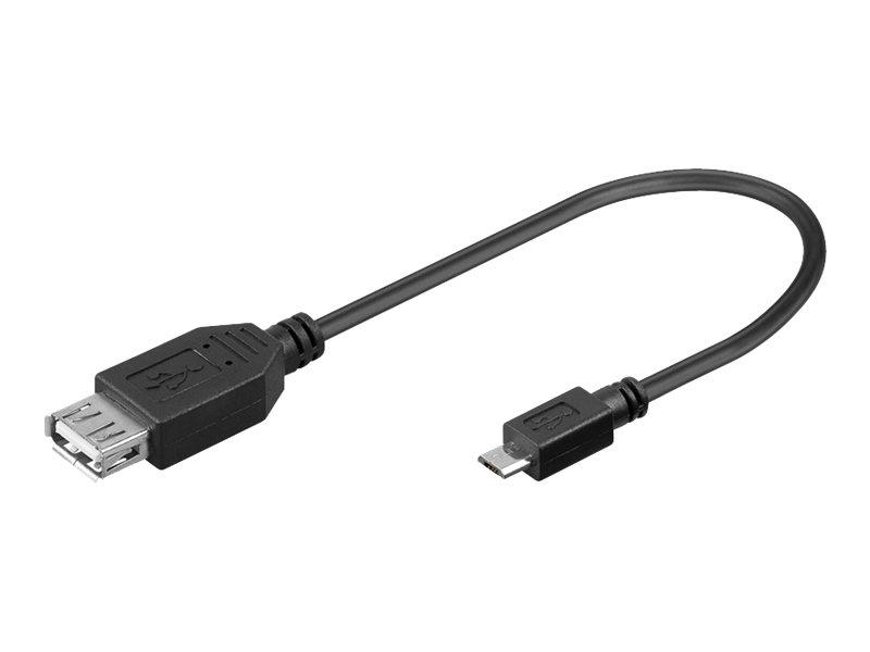 USB OTG adapter 20 cm - Goobay Micro?USB til USB A
