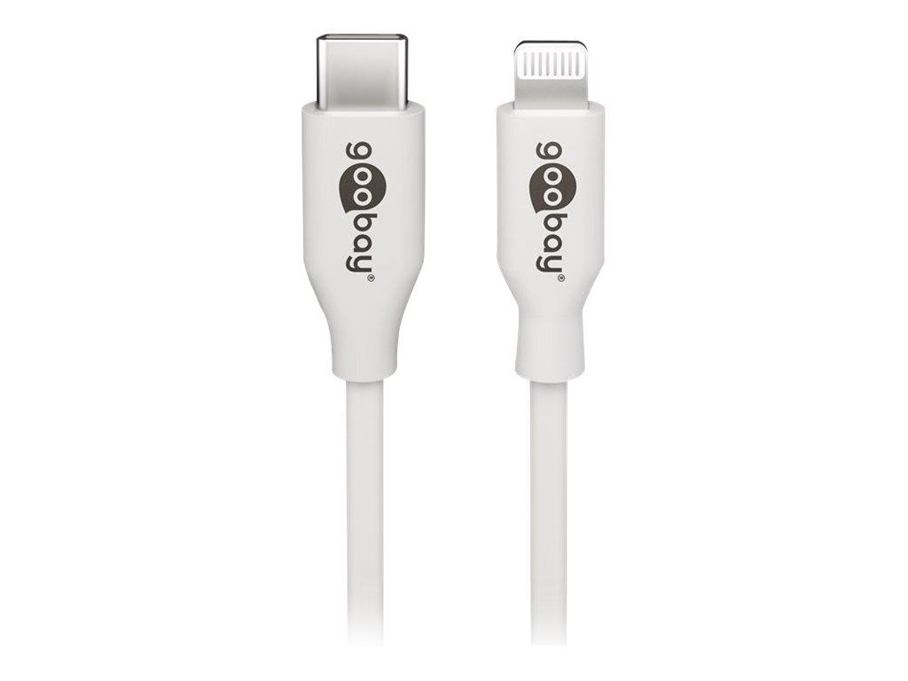 Goobay 39448, 2 m, Lightning, USB C, Hanstik, Hanstik, Hvid