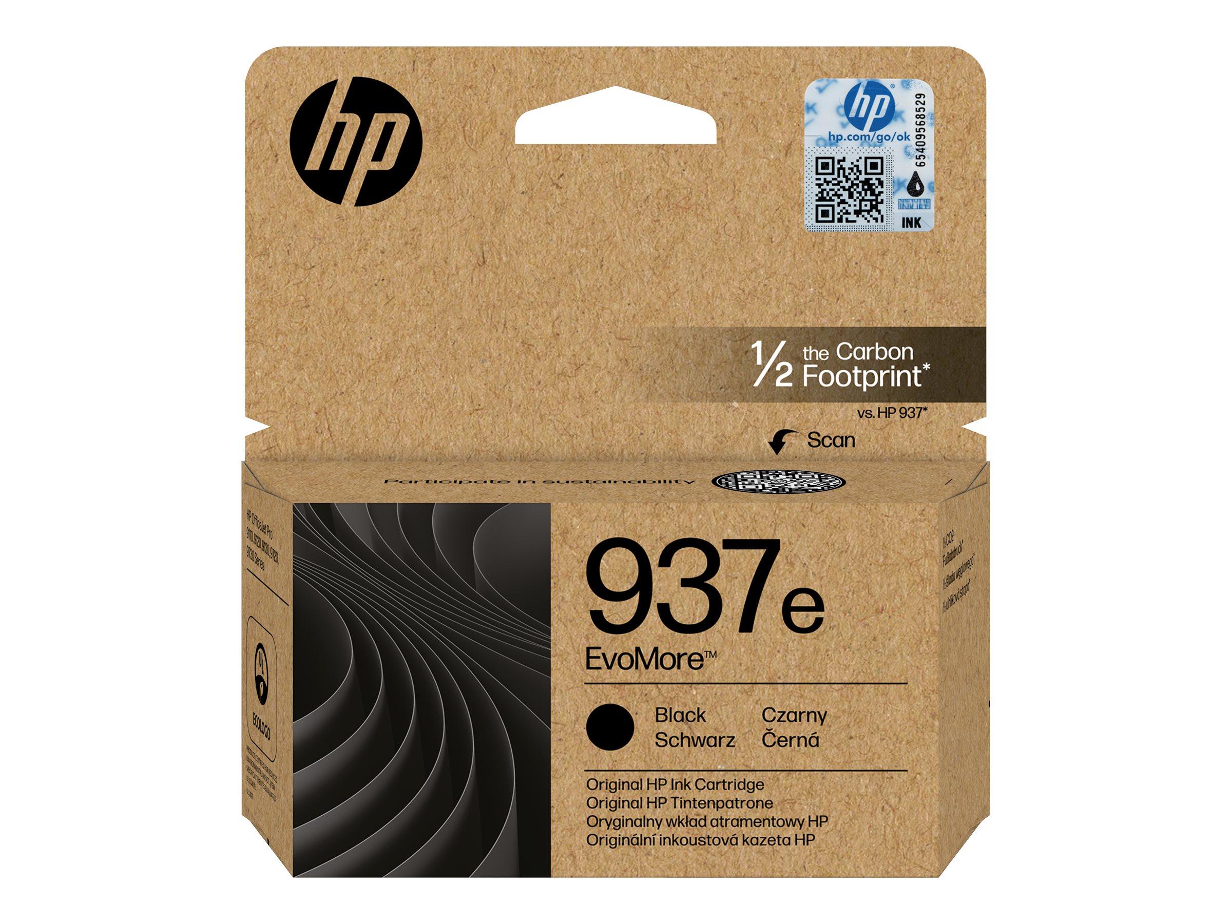 HP 937e EvoMore sort original blækpatron - 1 stk., op til 2 500 sider til OfficeJet Pro