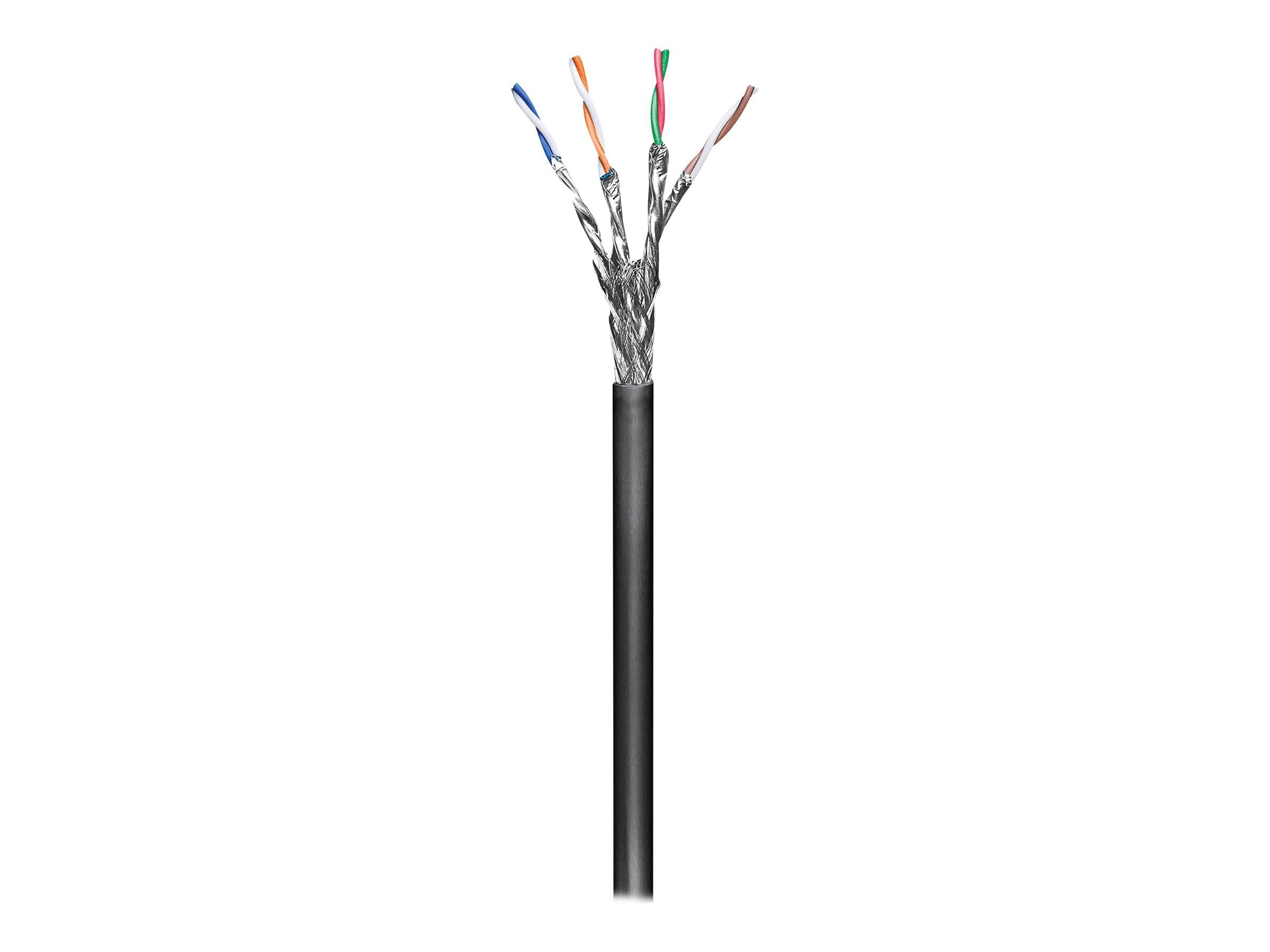 goobay - Bulkkabel - SFTP, PiMF - CAT 6 - udendørs, rund, solid - sort