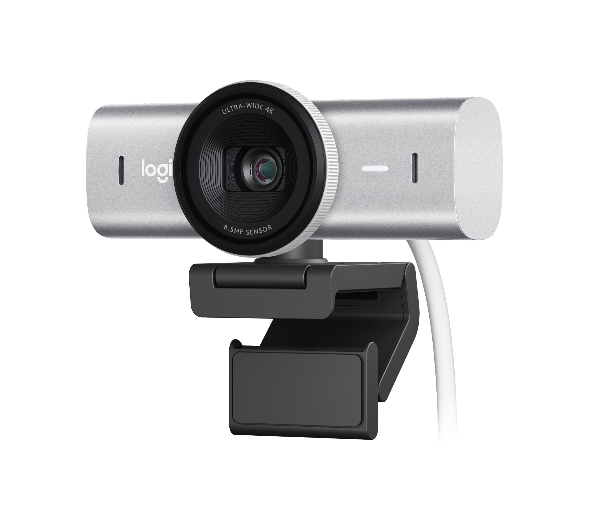 Webcam Logitech MX Brio 4K UHD med kabel - bleg grå
