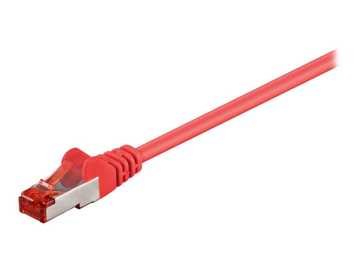 goobay - Patchkabel - RJ-45 (han) til RJ-45 (han) - 3 m - SFTP, PiMF - CAT 6 - halogenfri, formet, knastfri, strenget - rød