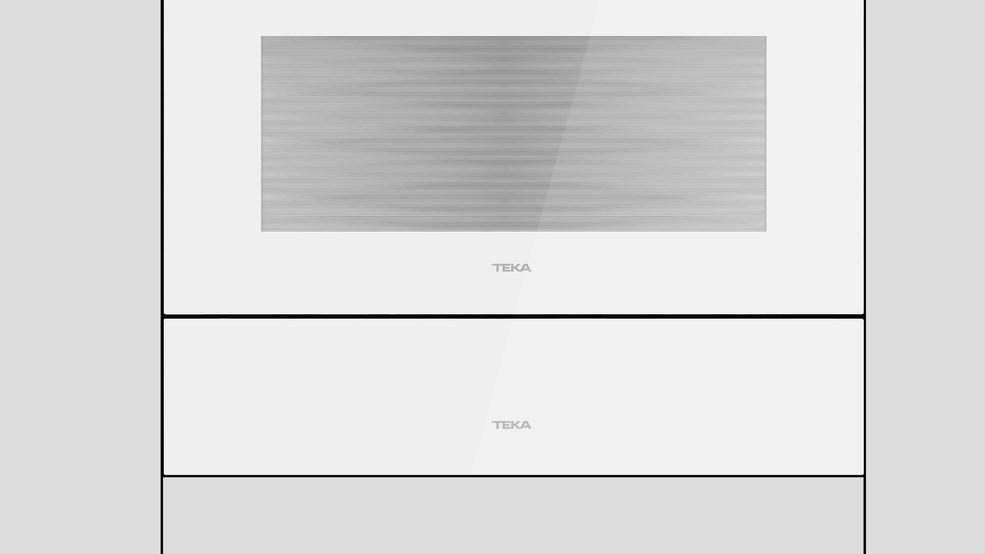 Teka ovndørsglas i hvidt glas 595 x 140 mm 2 stk.