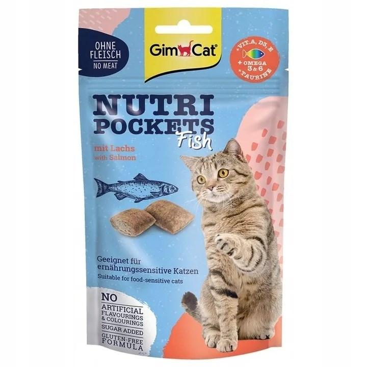 Kattegodbidder GimCat Nutri Pockets med laks - 60 g