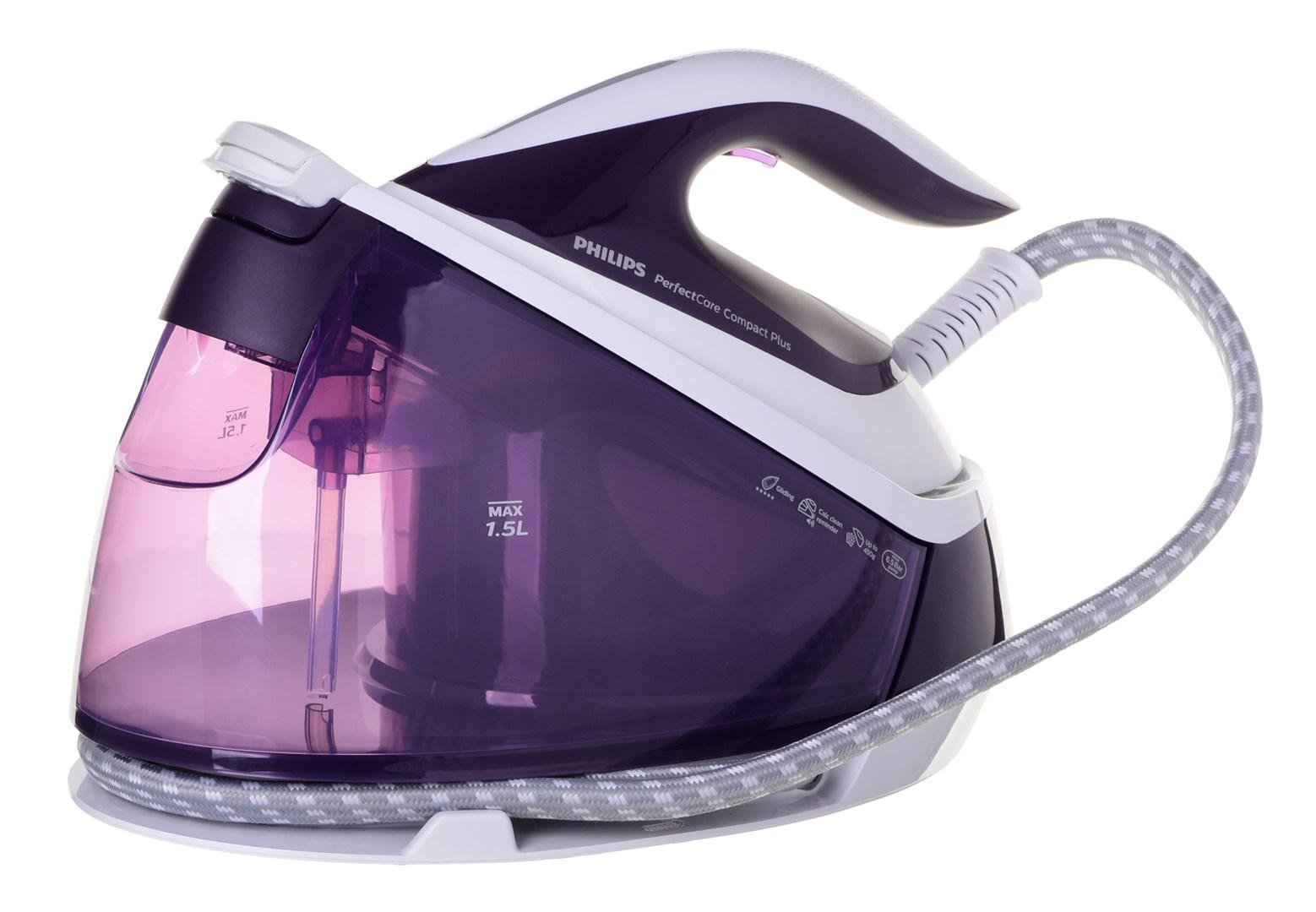 Philips GC7933/30 PerfectCare Compact Plus dampstrygestation med SteamGlide Plus strygesål - violet billede