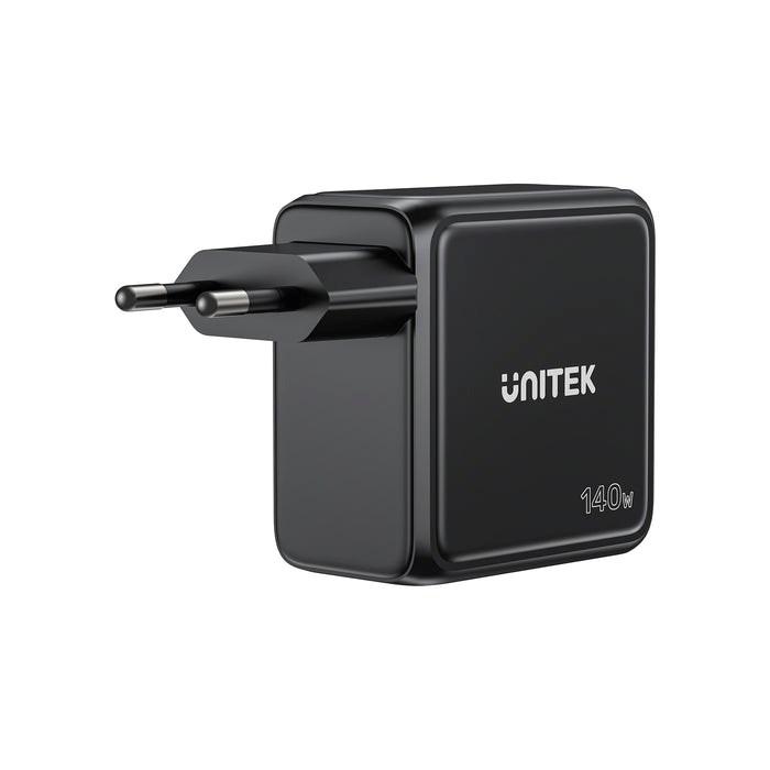 UNITEK GaN-oplader med display 140 W, 3 x USB-C