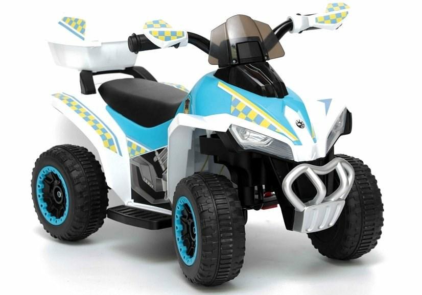 Elektrisk quad til børn GTS1188-A med LED-lys, musik og opbevaringsrum - hvid politi