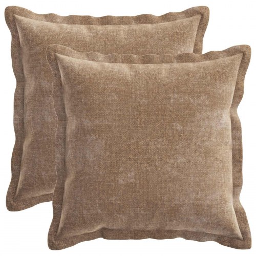 Pudebetræk HOUTEN 2 stk. brun 45 x 45 cm i chenille