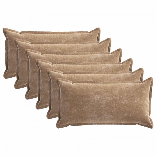 Pudebetræk 6 stk. HOUTEN brun 40 x 70 cm i chenille stof