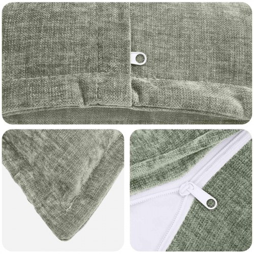 Pudebetræk HOUTEN grøn 45 x 45 cm chenille stof 12 stk.
