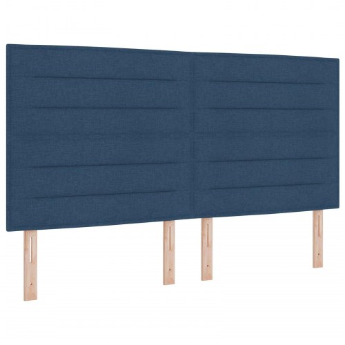 Seng med opbevaring og madras 180 x 200 cm blå fløjl