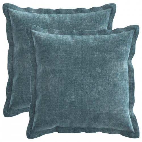 Pudebetræk 2 stk. HOUTEN blå 45 x 45 cm i chenille stof