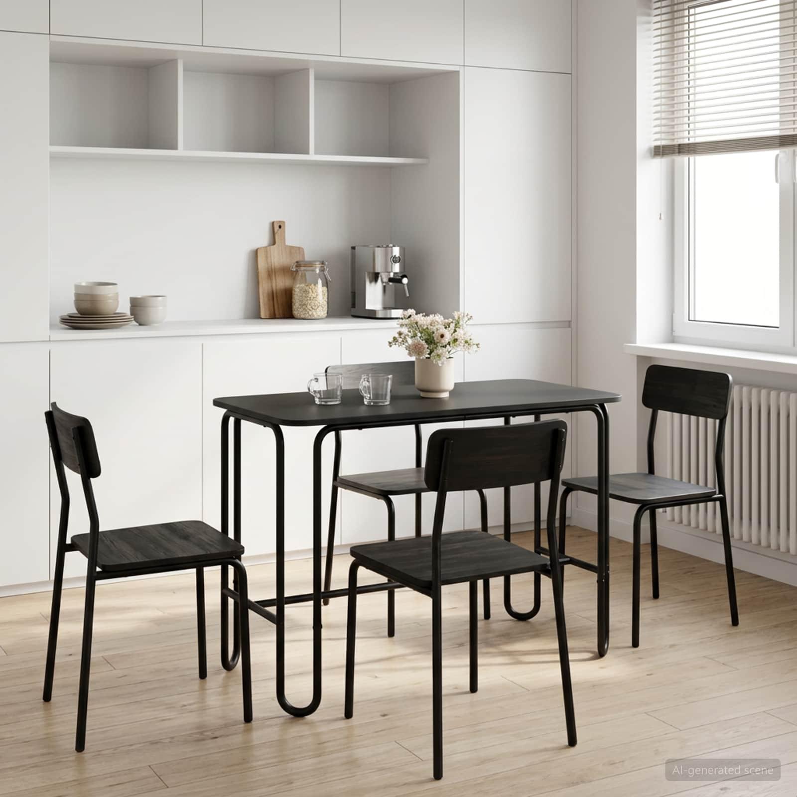 Spisebord 100 x 50 x 75 cm i konstrueret træ - sort rektangulært bord