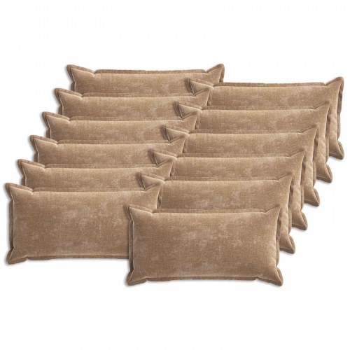 Pudebetræk HOUTEN brun 40 x 80 cm chenille stof 12 stk.