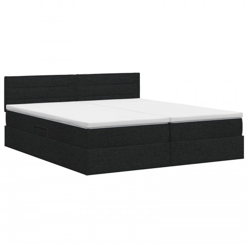 Seng med opbevaring og madras 140 x 190 cm sort