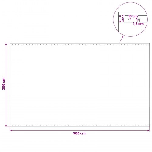 Presenning med øjer 2 stk. grøn 3 x 5 m 260 g/m² PE