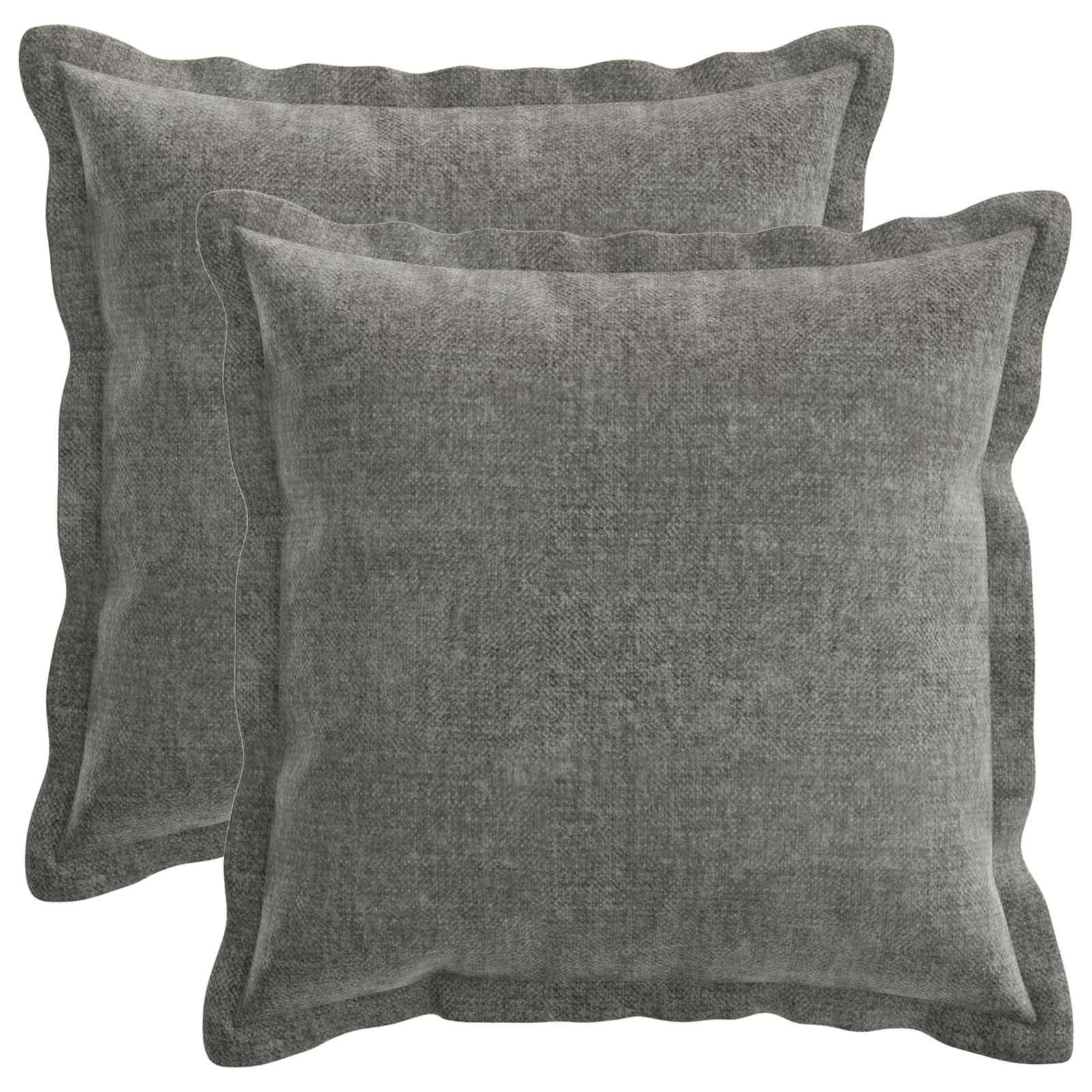 Pudebetræk 2 stk. HOUTEN mørkegrå 40 x 40 cm i chenille billede