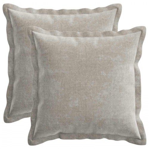 Pudebetræk 2 stk. HOUTEN lysegrå 35 x 35 cm i chenille