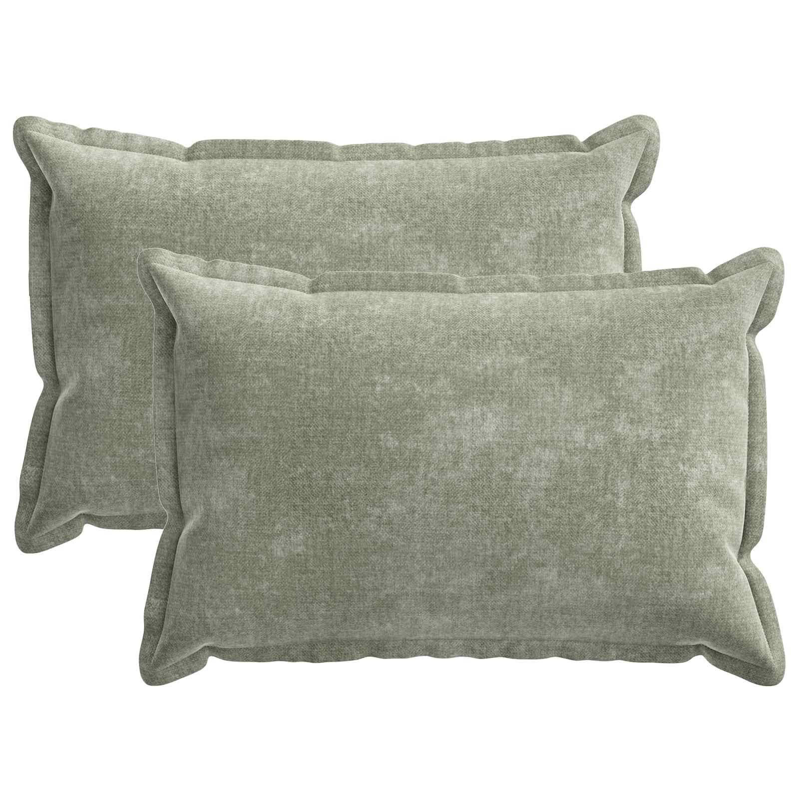 Pudebetræk HOUTEN 2 stk. grøn 30 x 50 cm i chenille stof billede