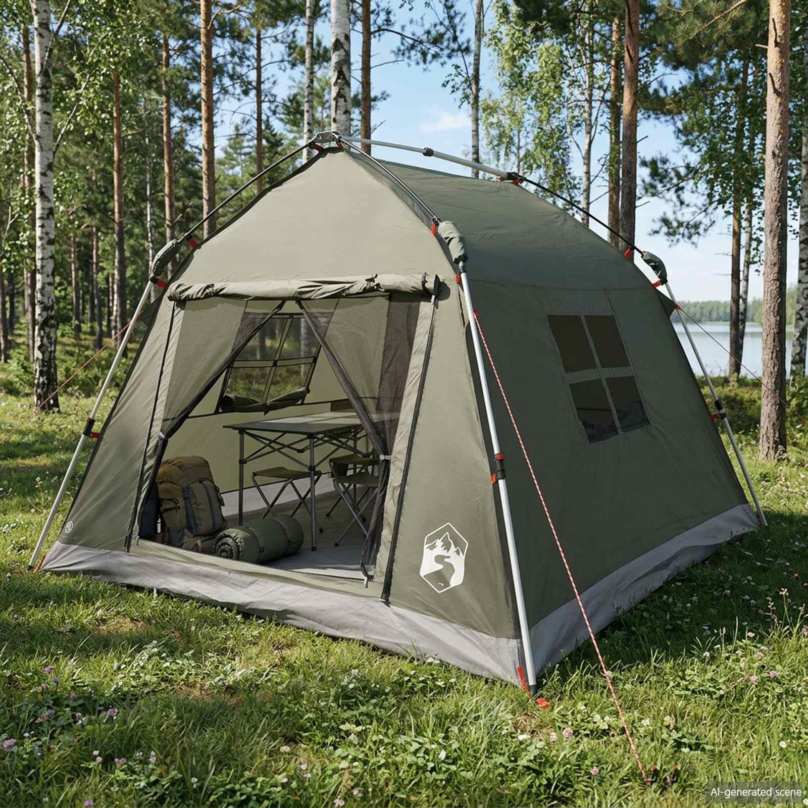 Instant telt til 2 personer armygrøn 215 x 190 x 126 cm