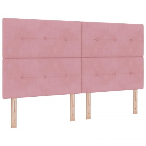 Ottoman seng med opbevaring og madras 180 x 200 cm i lyserød fløjl
