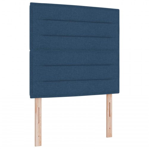 Seng med opbevaring og madras 90 x 200 cm i blå stof