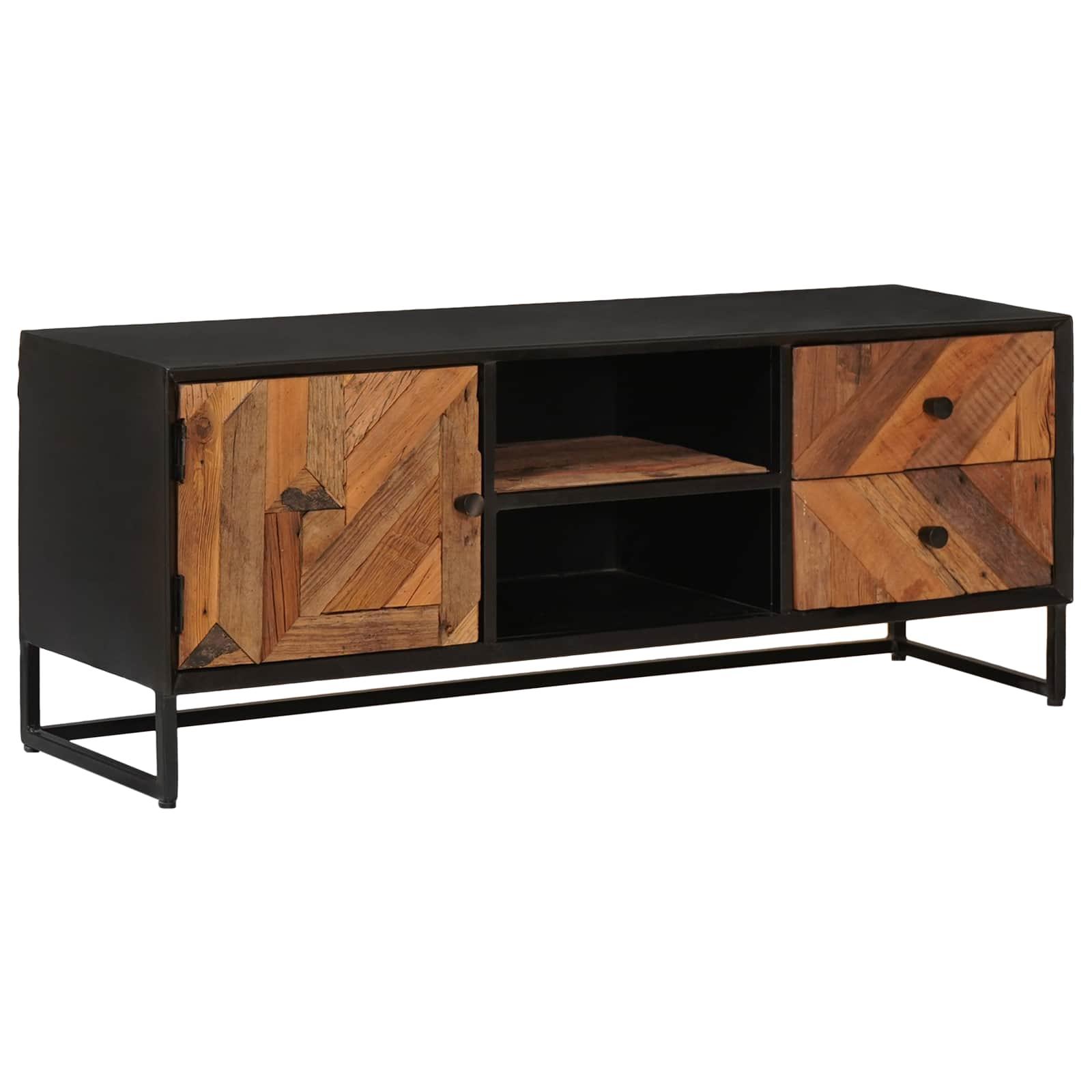 TV-skab med 2 skuffer og 1 dør 105 x 30 x 40 cm i genbrugstræ