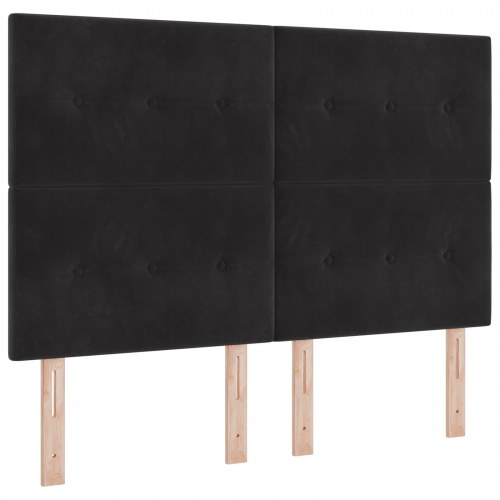 Ottoman seng med madras og opbevaring 140 x 190 cm sort fløjl