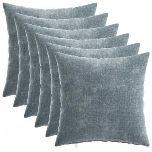 Pudebetræk HEERLEN 6 stk. lyseblå 30 x 30 cm i chenille