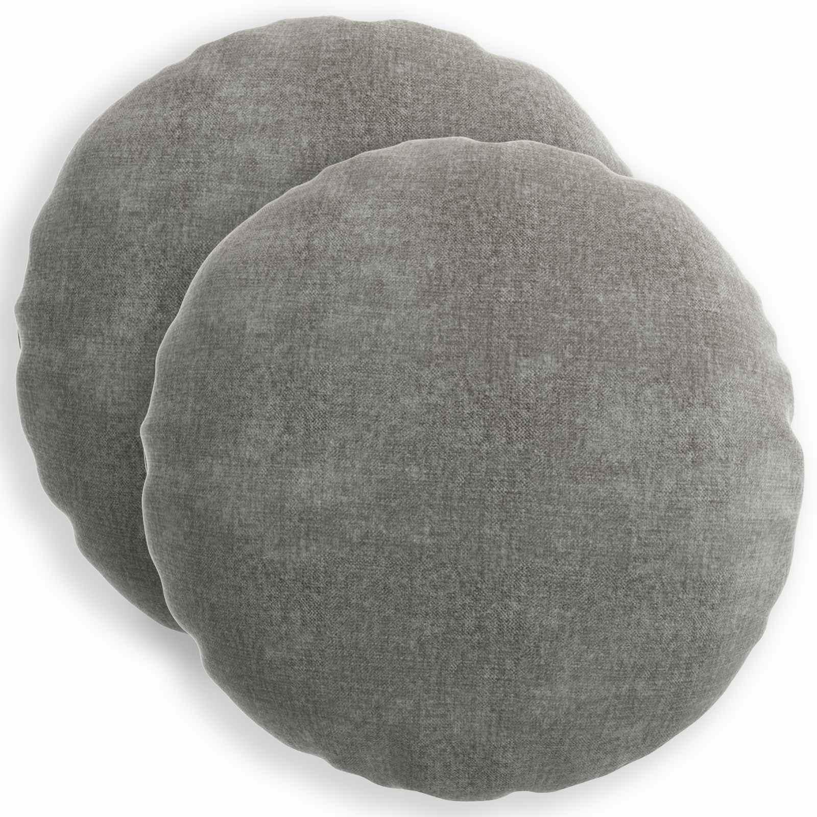 Pudebetræk 2 stk. HEERLEN mørkegrå Ø 60 cm i chenille stof