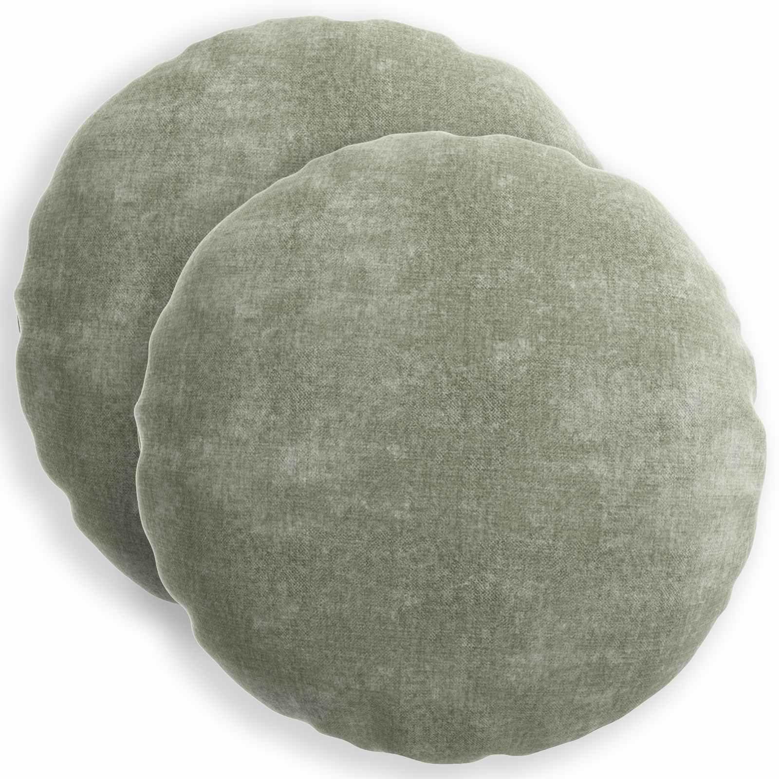 Pudebetræk 2 stk. HEERLEN grøn Ø 50 cm i chenille