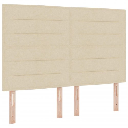 LED boksmadrasseng med madras 140 x 190 cm - cremefarvet stof