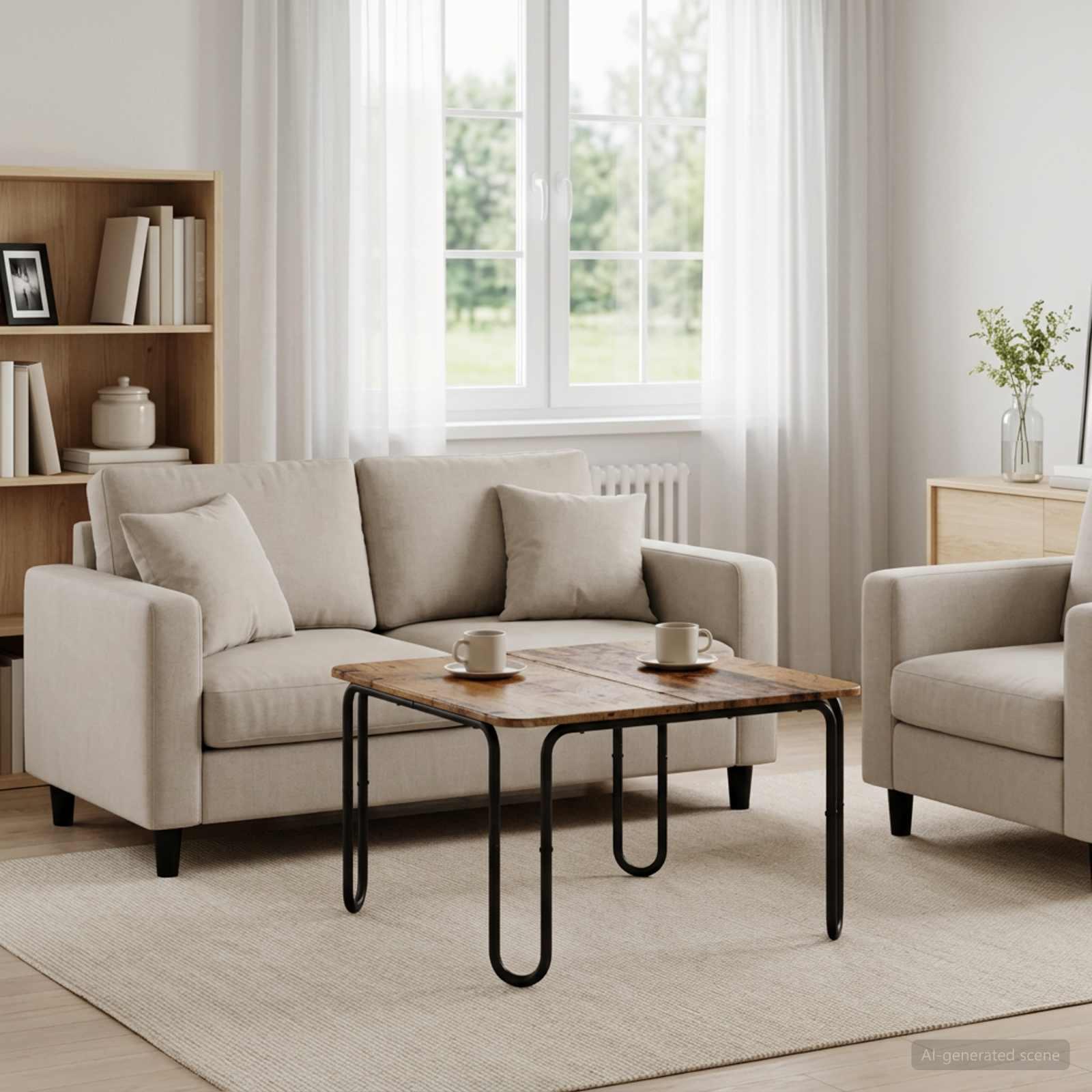vidaXL Sofabord Gammelt træ 79,5 x 79,5 x 45 cm Konstrueret træ
