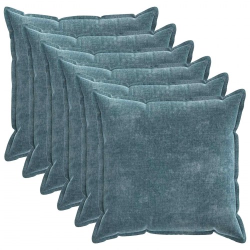 Pudebetræk HOUTEN blå 80 x 80 cm chenille stof 6 stk.