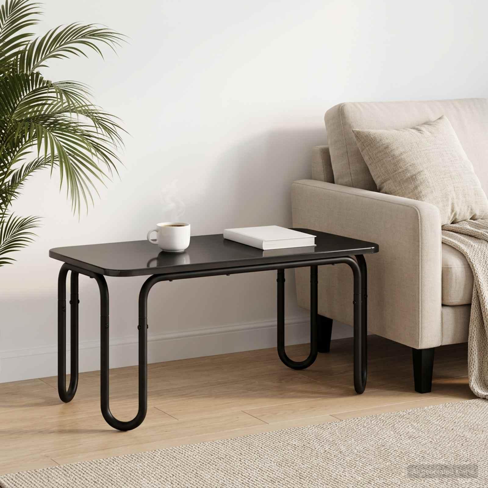 vidaXL Sofabord Sort 79,5 x 40 x 36 cm Konstrueret træ
