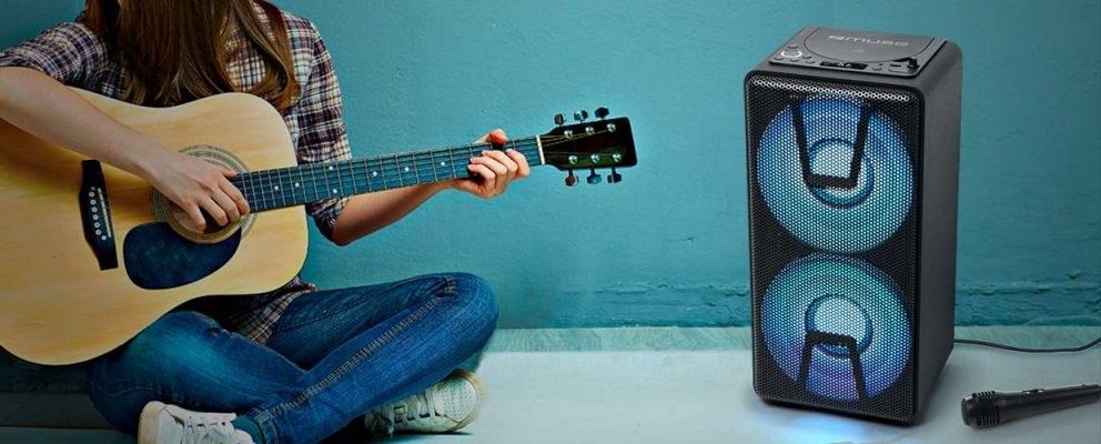 Muse M-1820 DJ bærbart stereoanlæg 150 W med Bluetooth, CD og MP3 - sort